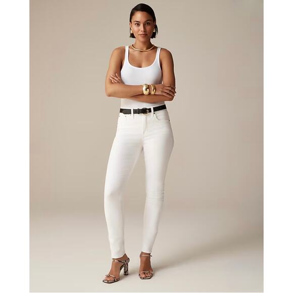 J Crew Toothpick Denim White Mid‎ Rise Skinny Crop Jeans Women's Size 27 - Picture 11 of 14